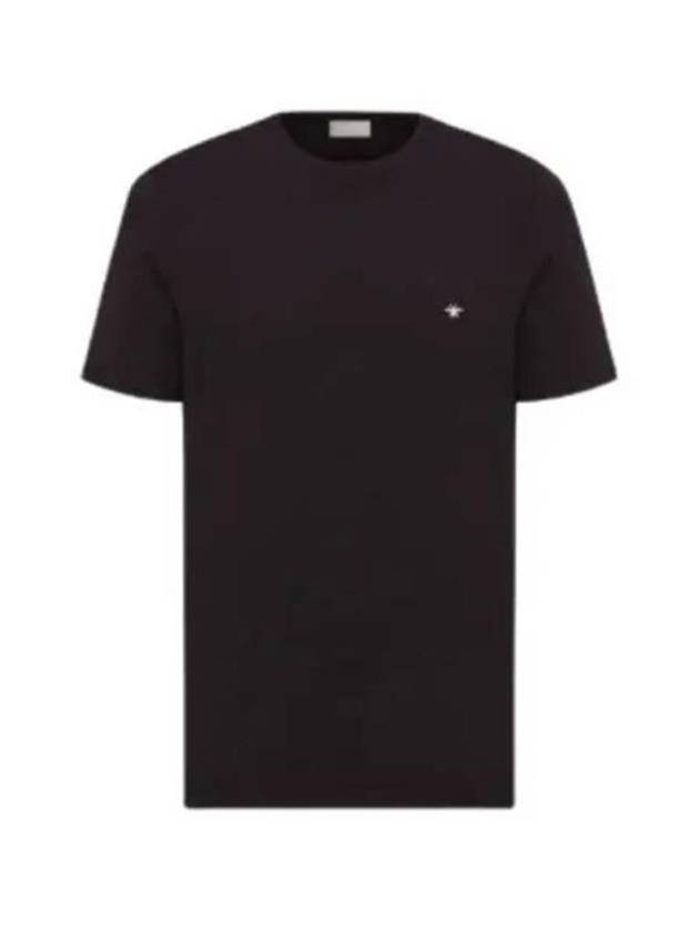 Embroidered Bee Cotton Jersey Short Sleeve T-Shirt Black - DIOR - BALAAN 2