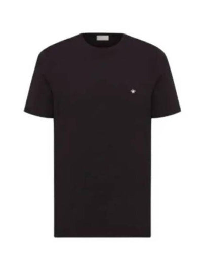 Embroidered Bee Cotton Jersey Short Sleeve T-Shirt Black - DIOR - BALAAN 2