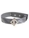 CD Diamond Canvas Silver Finish Brass Bracelet Grey - DIOR - BALAAN 2