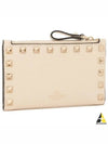 Rockstud Flap Leather Card Wallet Ivory - VALENTINO - BALAAN 2