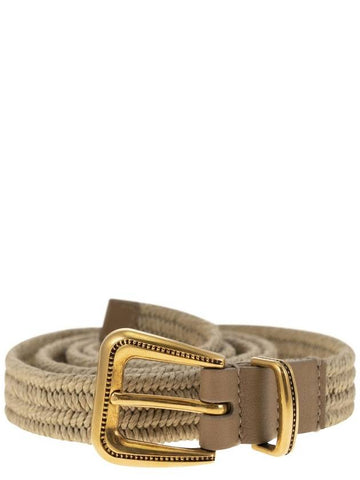 Rustic woven linen belt - BRUNELLO CUCINELLI - BALAAN 1