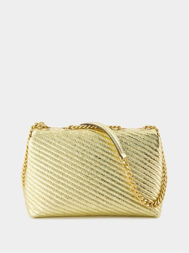 Kira Moto Small Shoulder Bag - Tory Burch - Leather - Gold - TORY BURCH - BALAAN 3