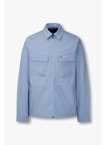 PS cotton blend zip up overshirt light blue - PAUL SMITH - BALAAN 1