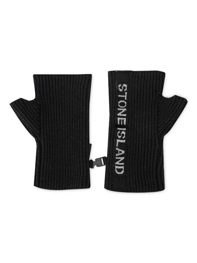 Men's Lettering Logo Gloves Navy - STONE ISLAND - BALAAN 2