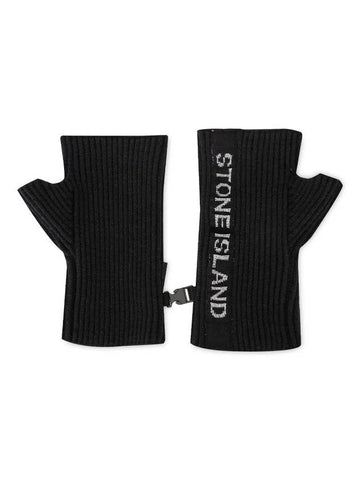 Men's Lettering Logo Gloves Navy - STONE ISLAND - BALAAN 1