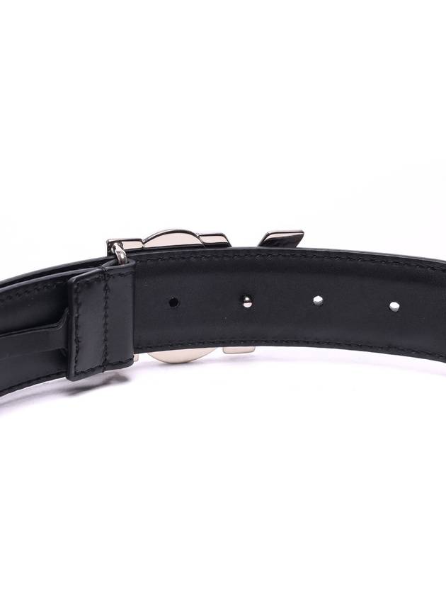 Men's YSL Logo Leather Belt Black - SAINT LAURENT - BALAAN 7