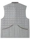 Men's Square Quilted Wool Vest Grey - SOLEW - BALAAN 3