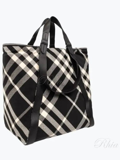 Festival Check Pattern Tote Bag Black - BURBERRY - BALAAN 2