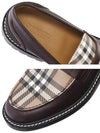 Men's Vintage Check Panel Leather Loafers Conquer Melange - BURBERRY - BALAAN 5