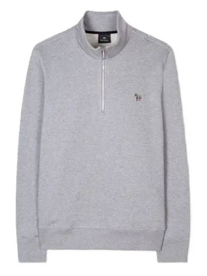 Zebra Zip Neck Sweatshirt Grey - PAUL SMITH - BALAAN 2