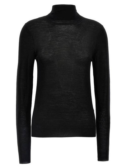 Cassandre Wool Turtle Neck Black - SAINT LAURENT - BALAAN 2