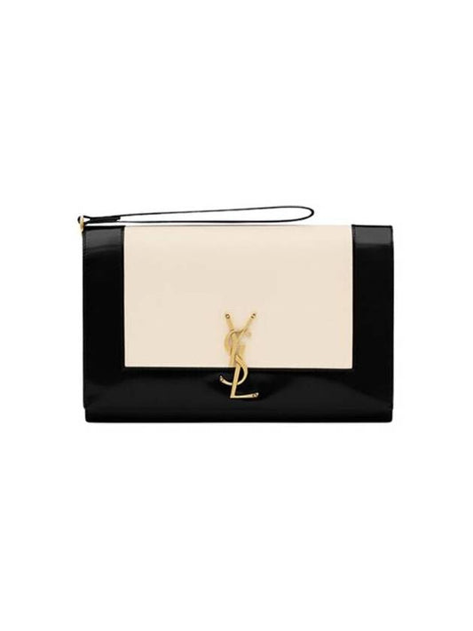 Cassandre Flap Lambskin Leather Clutch - SAINT LAURENT - BALAAN 1