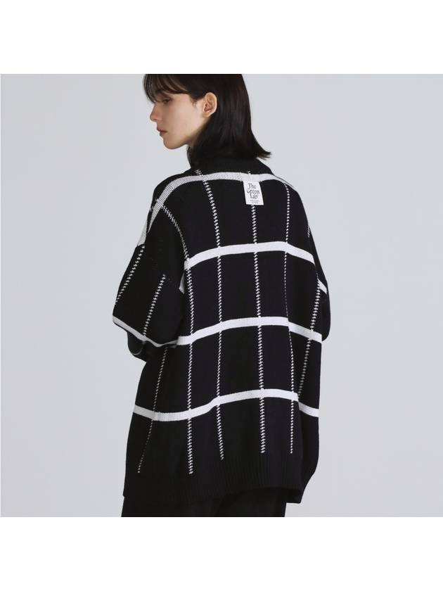 Big Check Cardigan Black - THE GREEN LAB - BALAAN 4