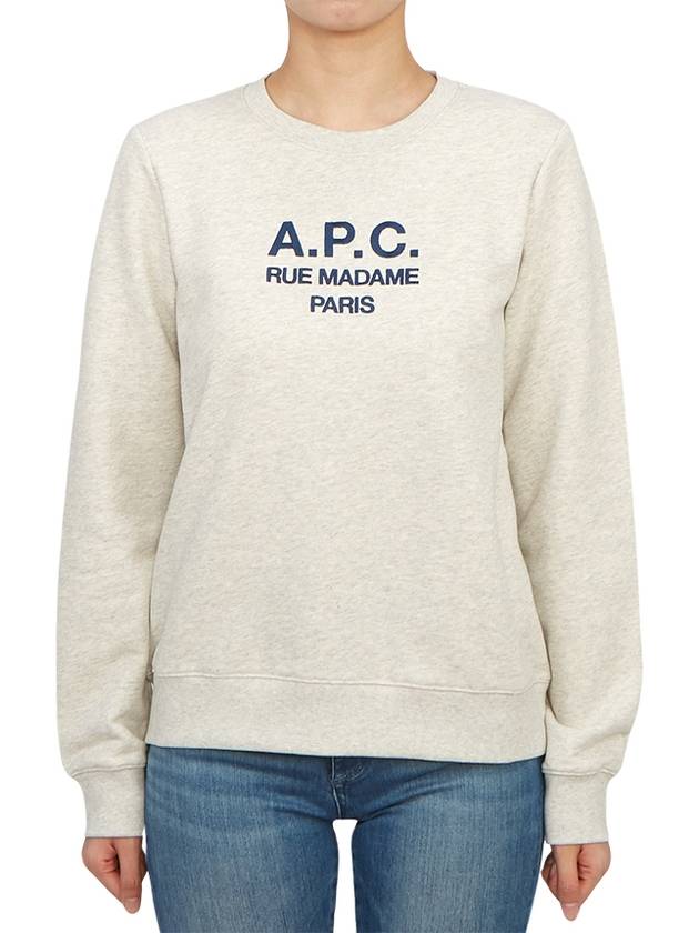 Women's Tina Logo Sweat Sweatshirt Heather Ecru - A.P.C. - BALAAN 2