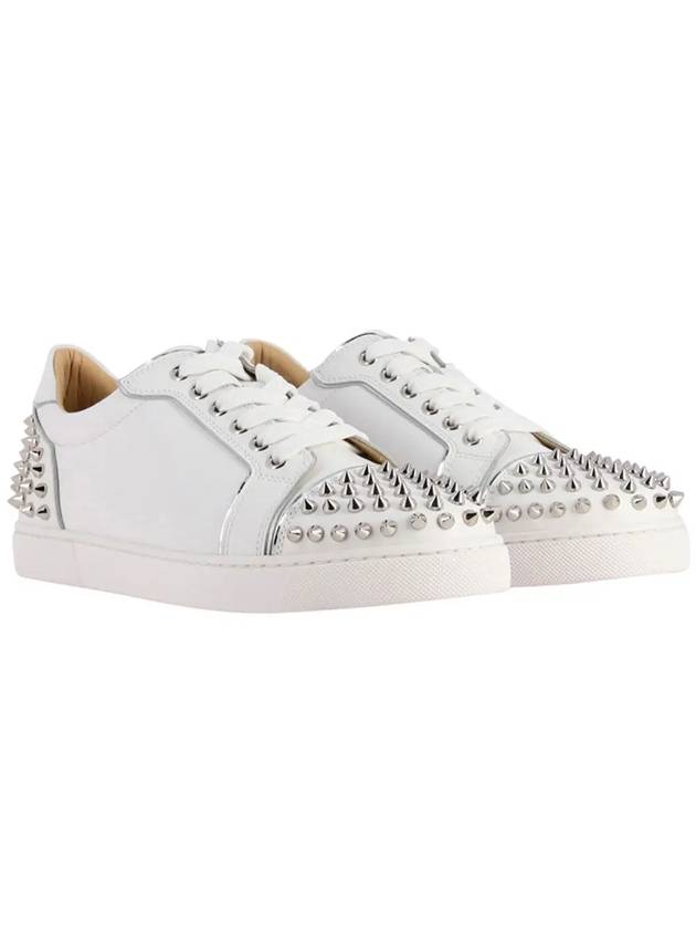 Vieira Spike Low Top Sneakers White Silver - CHRISTIAN LOUBOUTIN - BALAAN 2