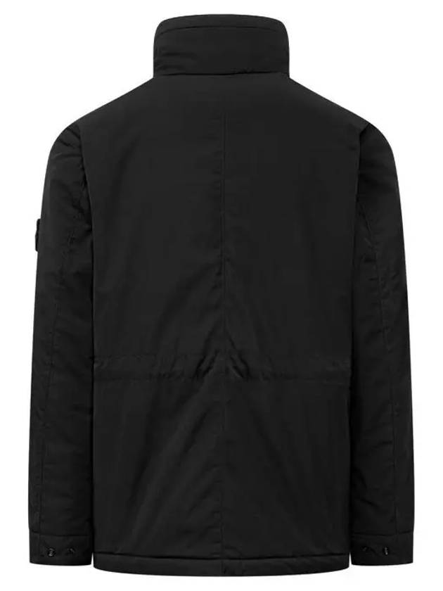 Polyester Micro Twill Zip Up Jacket Black - STONE ISLAND - BALAAN 3