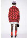 Keith Cross Bones Face Relaxed Crew Knit Top Red - ACNE STUDIOS - BALAAN 4