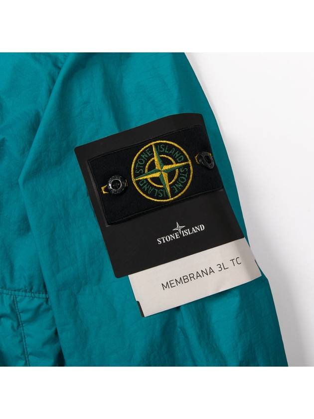 Wappen Patch Double Zipper Membrana Windbreaker Light Blue - STONE ISLAND - BALAAN 6