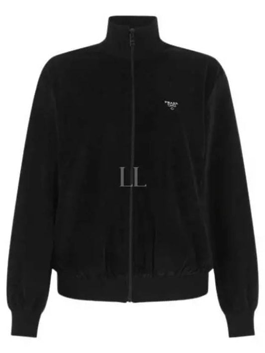 Triangle Logo High Neck Zip Up Jacket Black - PRADA - BALAAN 2