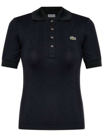 Lacoste Polo With Logo, Women's, Black - LACOSTE - BALAAN 1