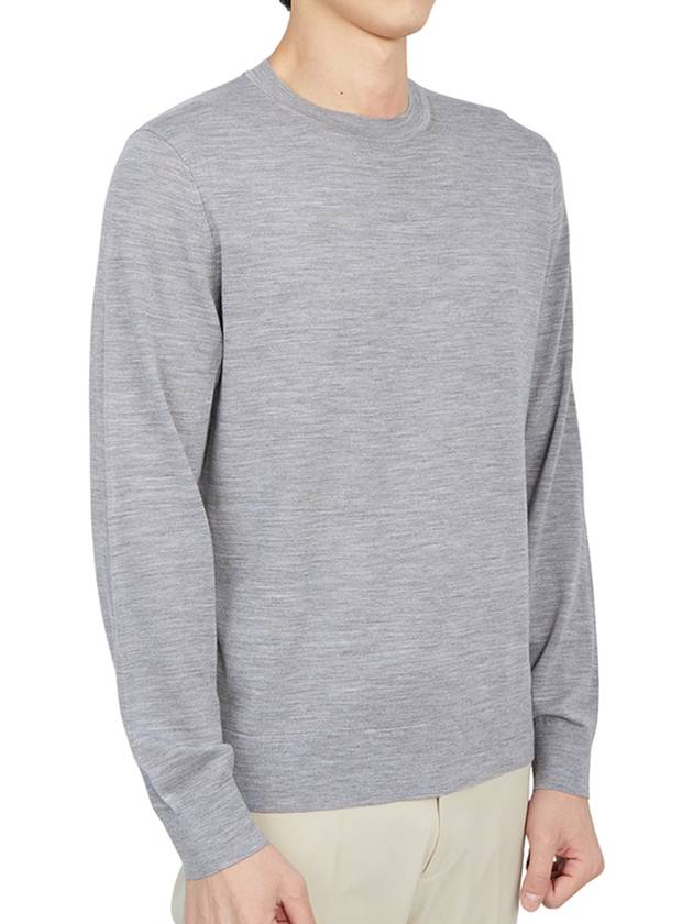 Crew Neck Wool Knit Top Grey - THEORY - BALAAN 4