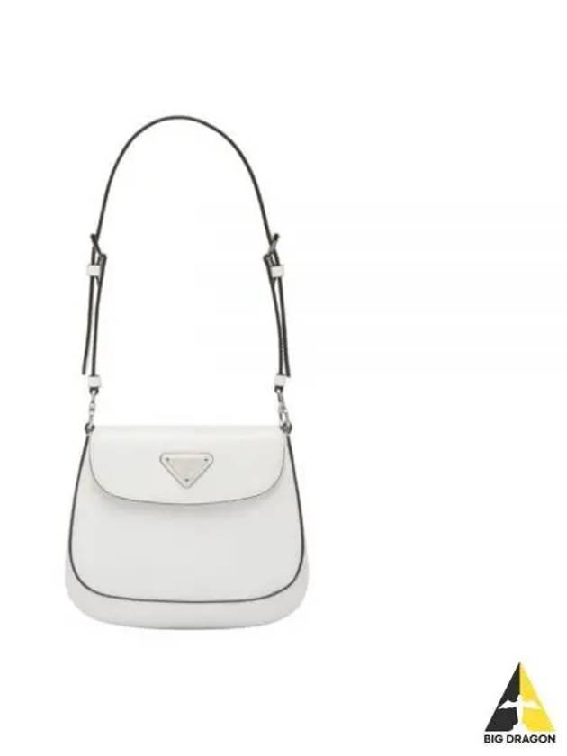 Cleo Brushed Leather Mini Shoulder Bag White - PRADA - BALAAN 2