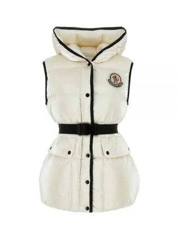 Hera Logo Down Padded Vest White - MONCLER - BALAAN 1