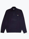 Logo Patch Half Zip Knit Top Navy - LACOSTE - BALAAN 2