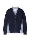 Women s Wool Cardigan Navy - SACAI - BALAAN 1