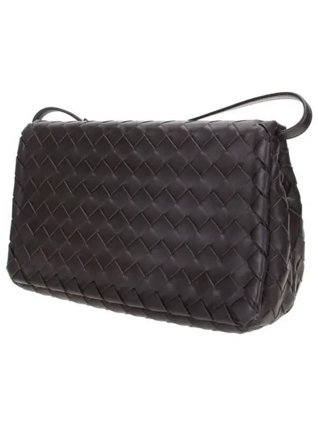 Intrecciato Leather Shoulder Bag Black - BOTTEGA VENETA - BALAAN.