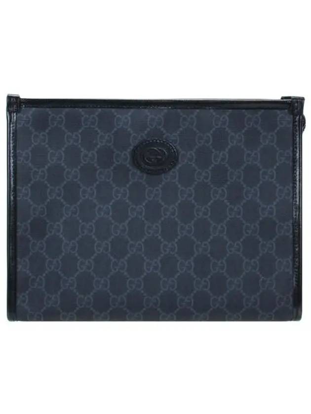 Interlocking G Canvas Clutch Bag Black - GUCCI - BALAAN 2