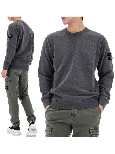 Wappen Patch Crew Neck Cotton Sweatshirt Dark Grey - STONE ISLAND - BALAAN 2