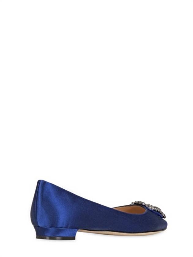 Hangisi Satin Jewel Buckle Flat Blue - MANOLO BLAHNIK - BALAAN 4