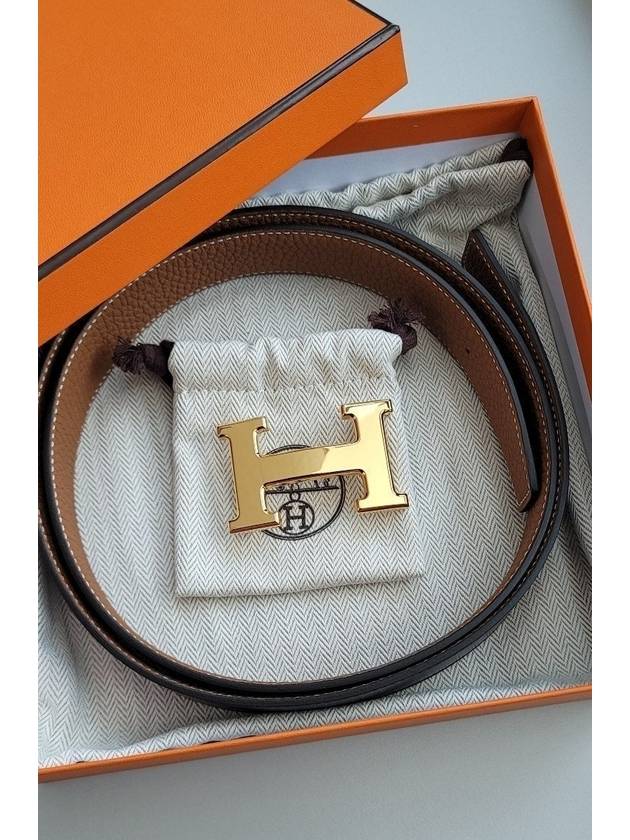 H Gold Buckle Reversible 32mm Leather Belt Noir Gold - HERMES - BALAAN 5