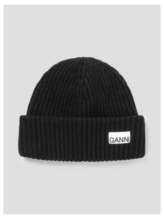 Structure Lip Beanie Black Domestic Product - GANNI - BALAAN 1