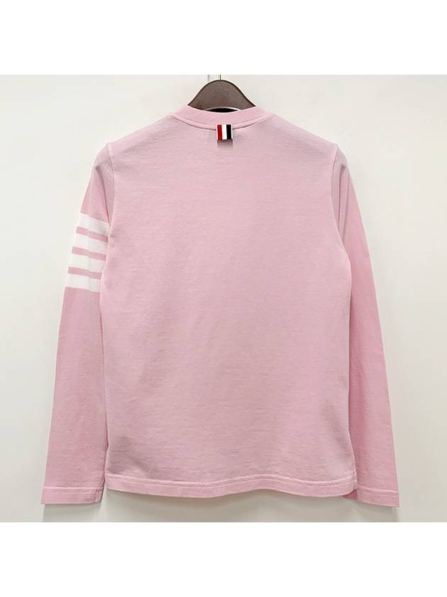 Jersey 4-Bar Long Sleeve T-Shirt Light Pink - THOM BROWNE - BALAAN 3