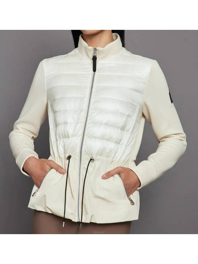 Women's joyce hybrid peplum zip-up jacket cream - MACKAGE - BALAAN 2