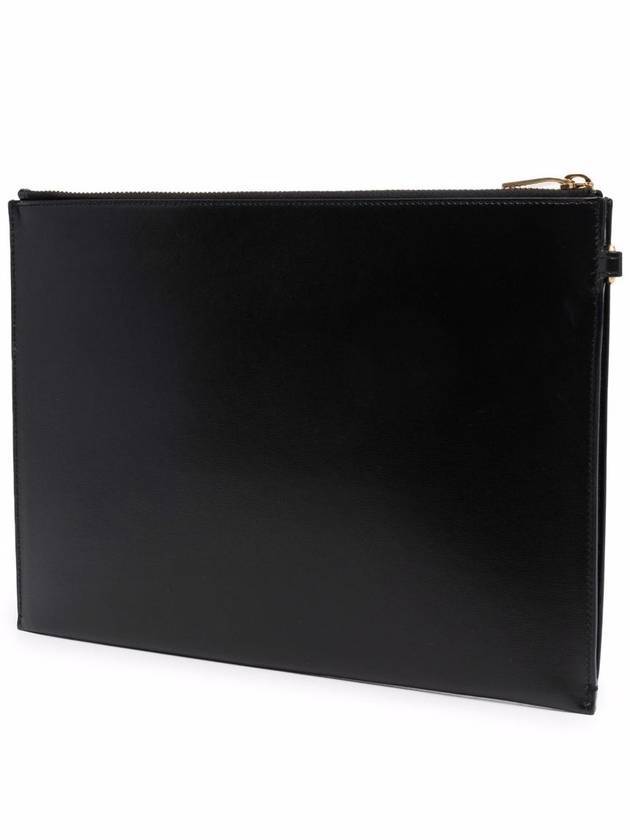 Tiny Cassandre Shiny Leather Zip Tablet Clutch Bag Black - SAINT LAURENT - BALAAN 3