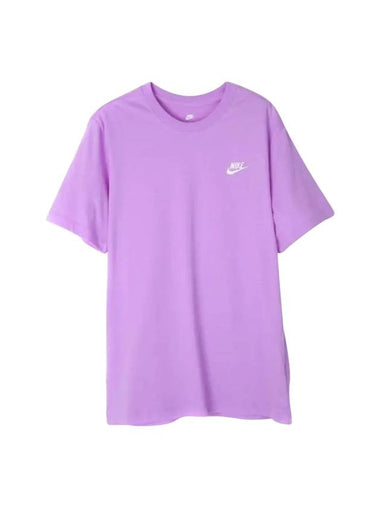 Sportswear Club Short Sleeve T-Shirt Purple - NIKE - BALAAN 1