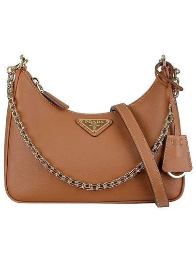 Triangle Logo Chain Shoulder Bag Brown - PRADA - BALAAN 2