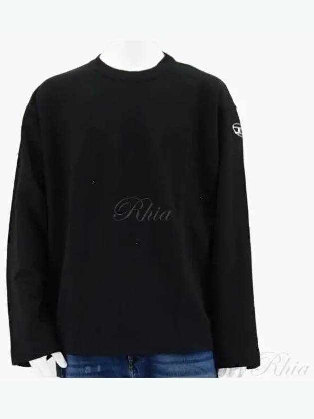 S Macsis Od Oval D Oversized Cotton Sweatshirt Black - DIESEL - BALAAN 2