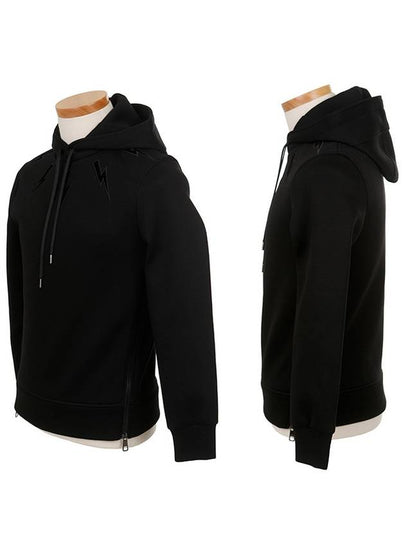 PBJS246E Black Thunder Neoprene Hooded Sweatshirt - NEIL BARRETT - BALAAN 2