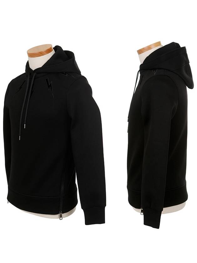 PBJS246E Black Thunder Neoprene Hooded Sweatshirt - NEIL BARRETT - BALAAN 3