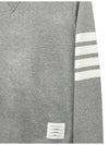 4 Bar Loopback Jersey Sweatshirt Light Grey - THOM BROWNE - BALAAN 4