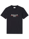 Logo Print Short Sleeve T-Shirt Black - BALLY - BALAAN 1