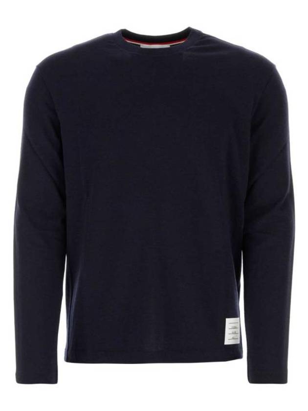 4 Bar Jersey Stretch Wool Knit Top Navy - THOM BROWNE - BALAAN 2