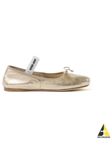 MIU Women Ballerina Flats Shoes Gold 5F794D 3L3Y - MIU MIU - BALAAN 1