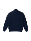 Merino Wool Polo Knit Top Navy - CP COMPANY - BALAAN 3