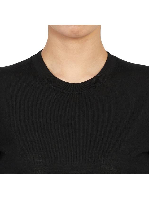 Women's Regal Wool Slim Crew Neck Short Sleeve T-Shirt Black - THEORY - BALAAN 7