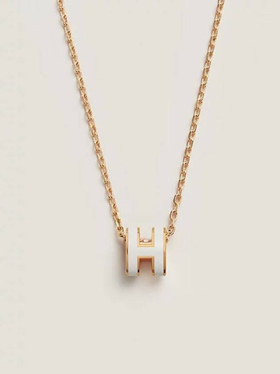 Mini Pop H Pendant Rose Gold & Blanc - HERMES - BALAAN 2